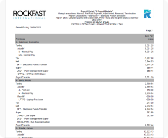 Custom payroll reports