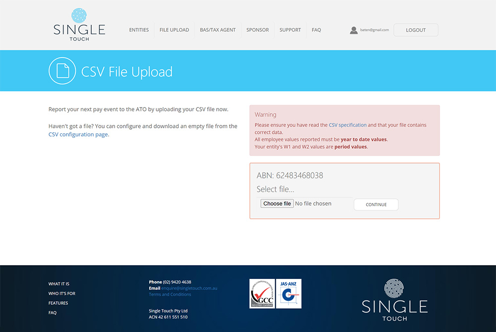 Compliant Single Touch reporting